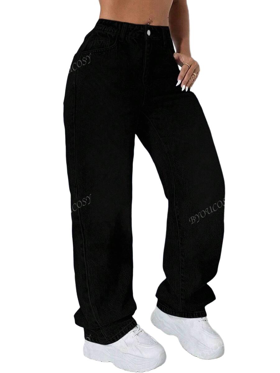 CZARNE SPODNIE JEANS