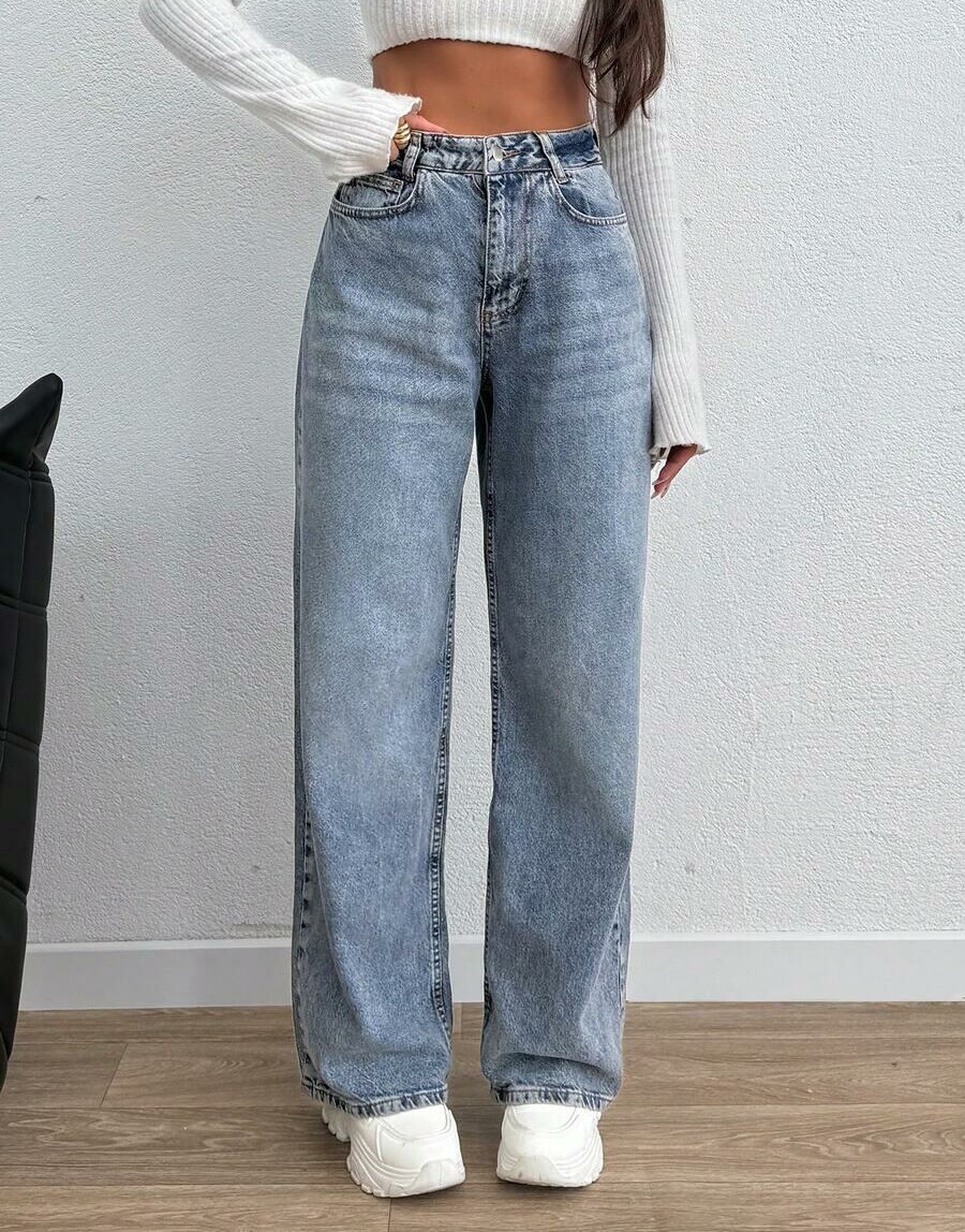 spodnie szeroka nogawka jeans