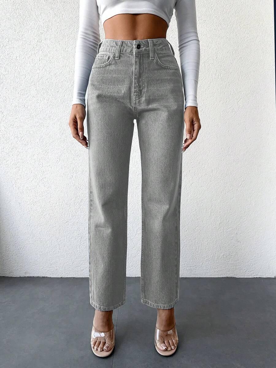 szare spodnie jeans