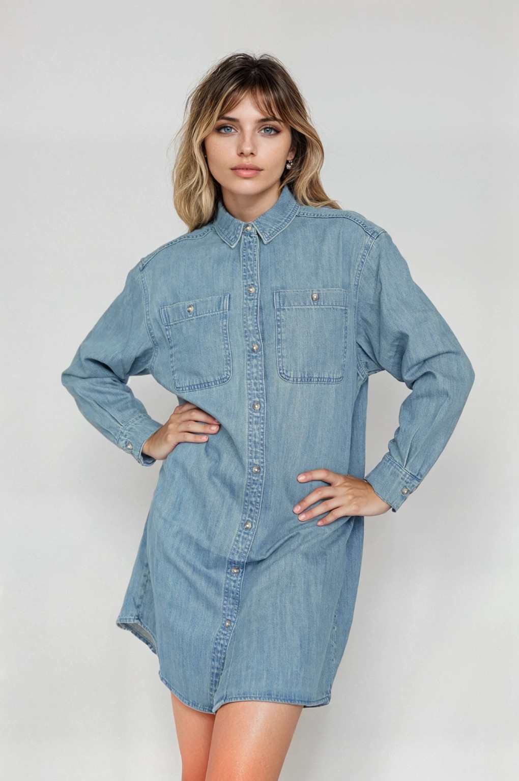 MINI SUKIENKA JEANS DŁUGI RĘKAW