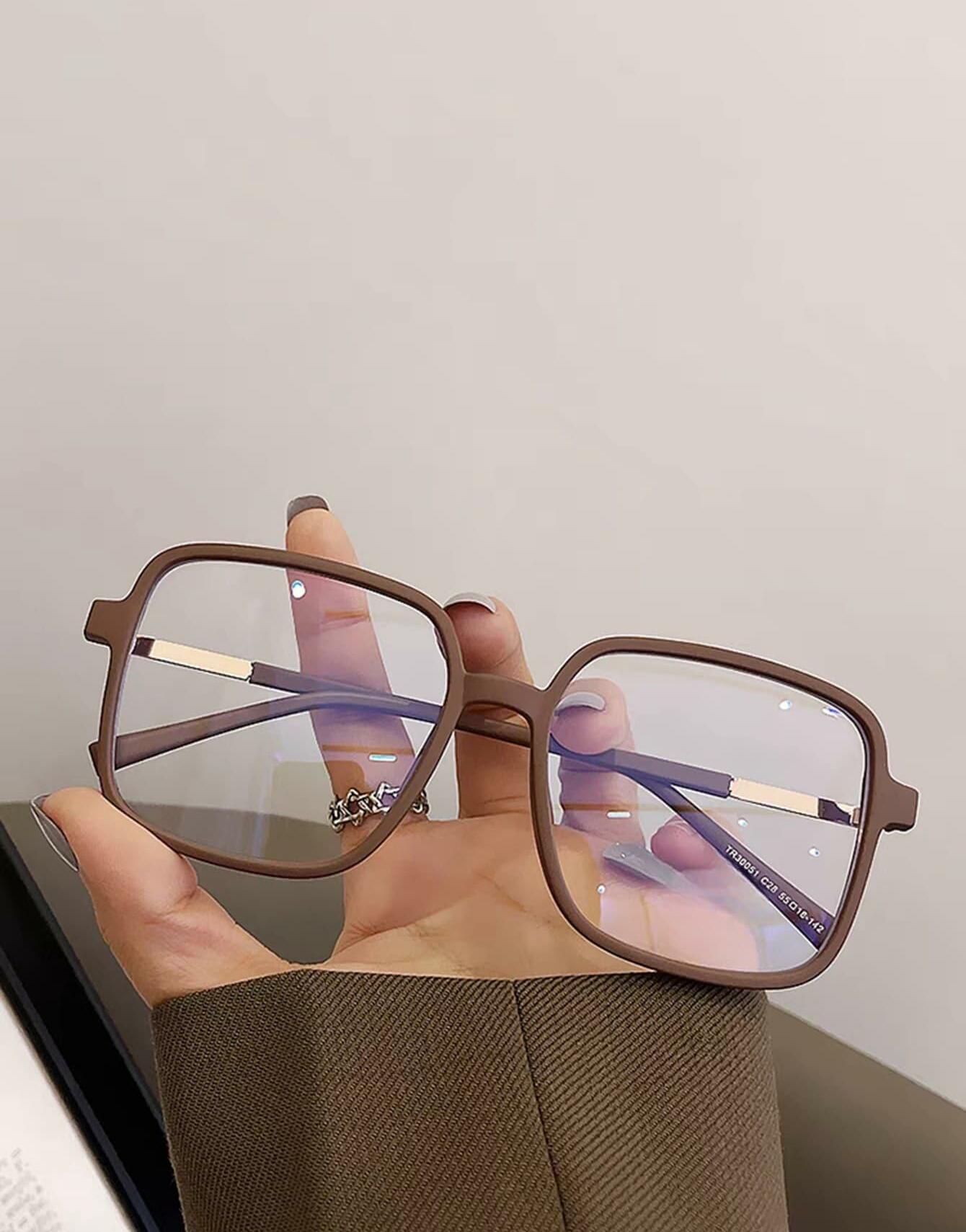 BRĄZOWE OKULARY ZERÓWKI