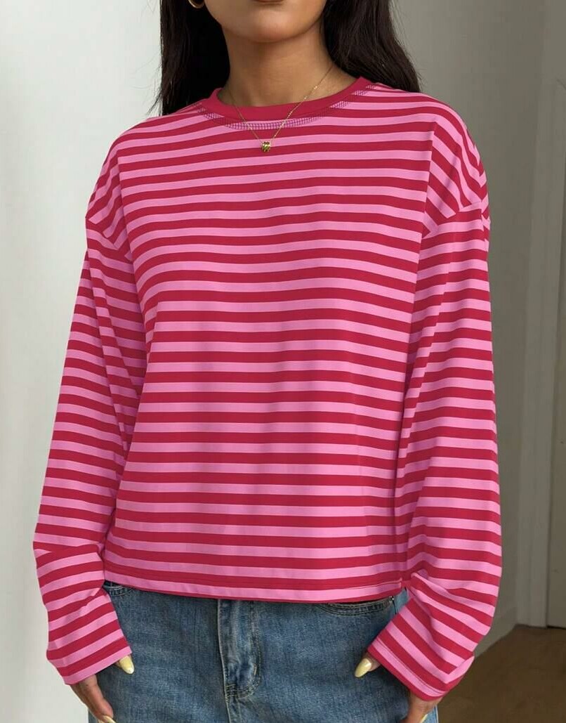 bluzka oversize wzór paski
