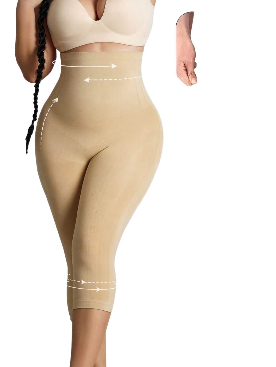 beżowe modelujące legginsy