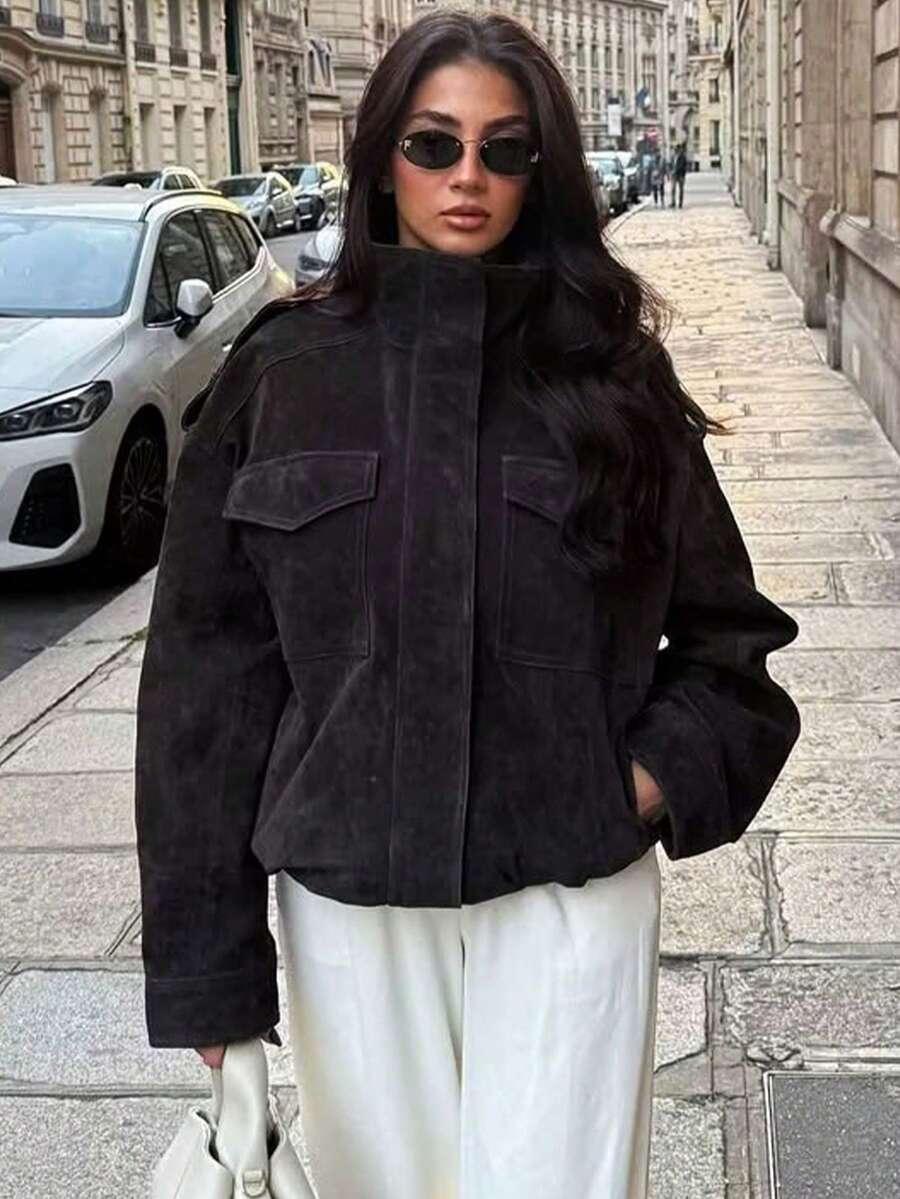 czarna kurtka zamek