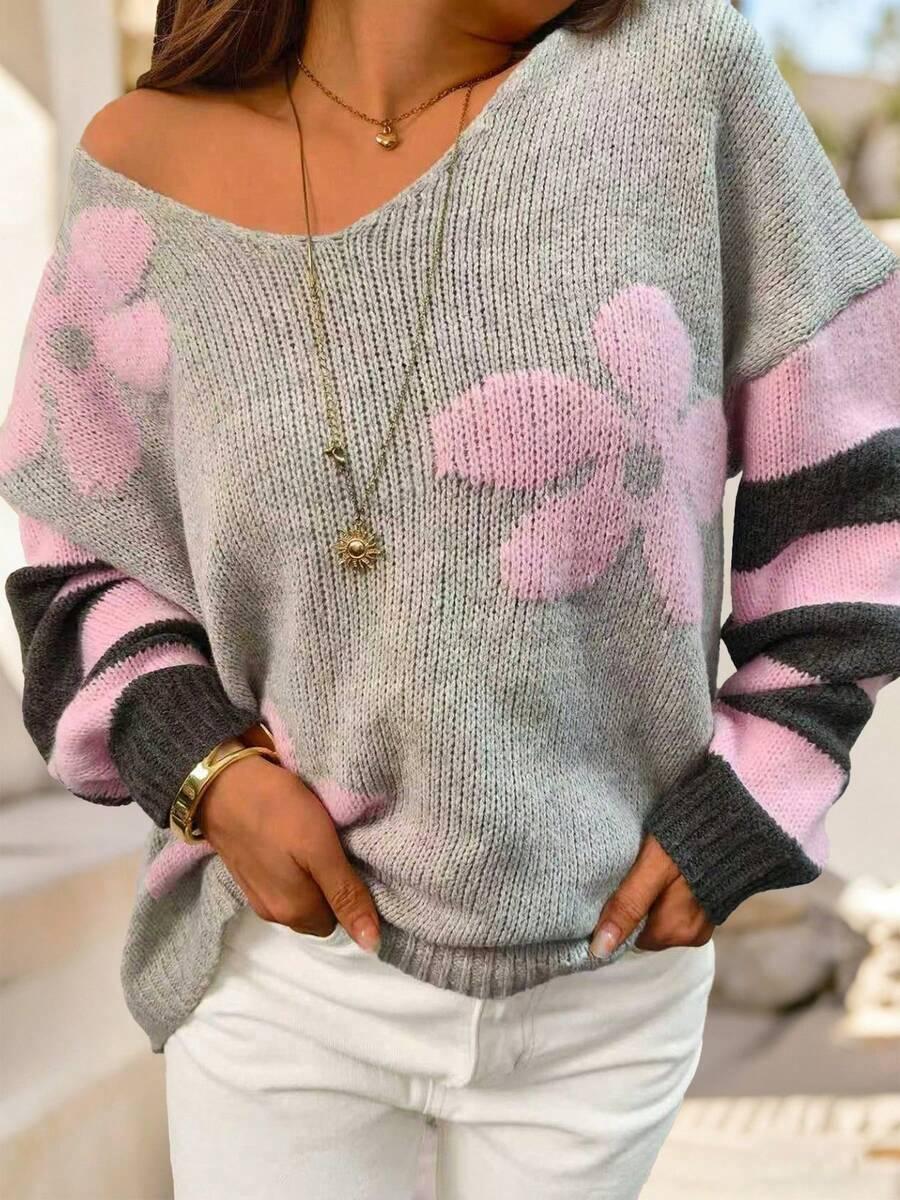 kolorowy sweter print 