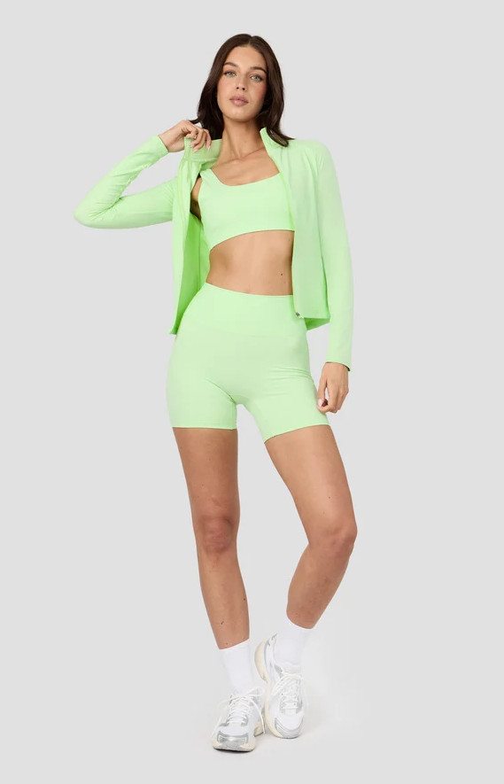 zielony sportowy crop top biustonosz