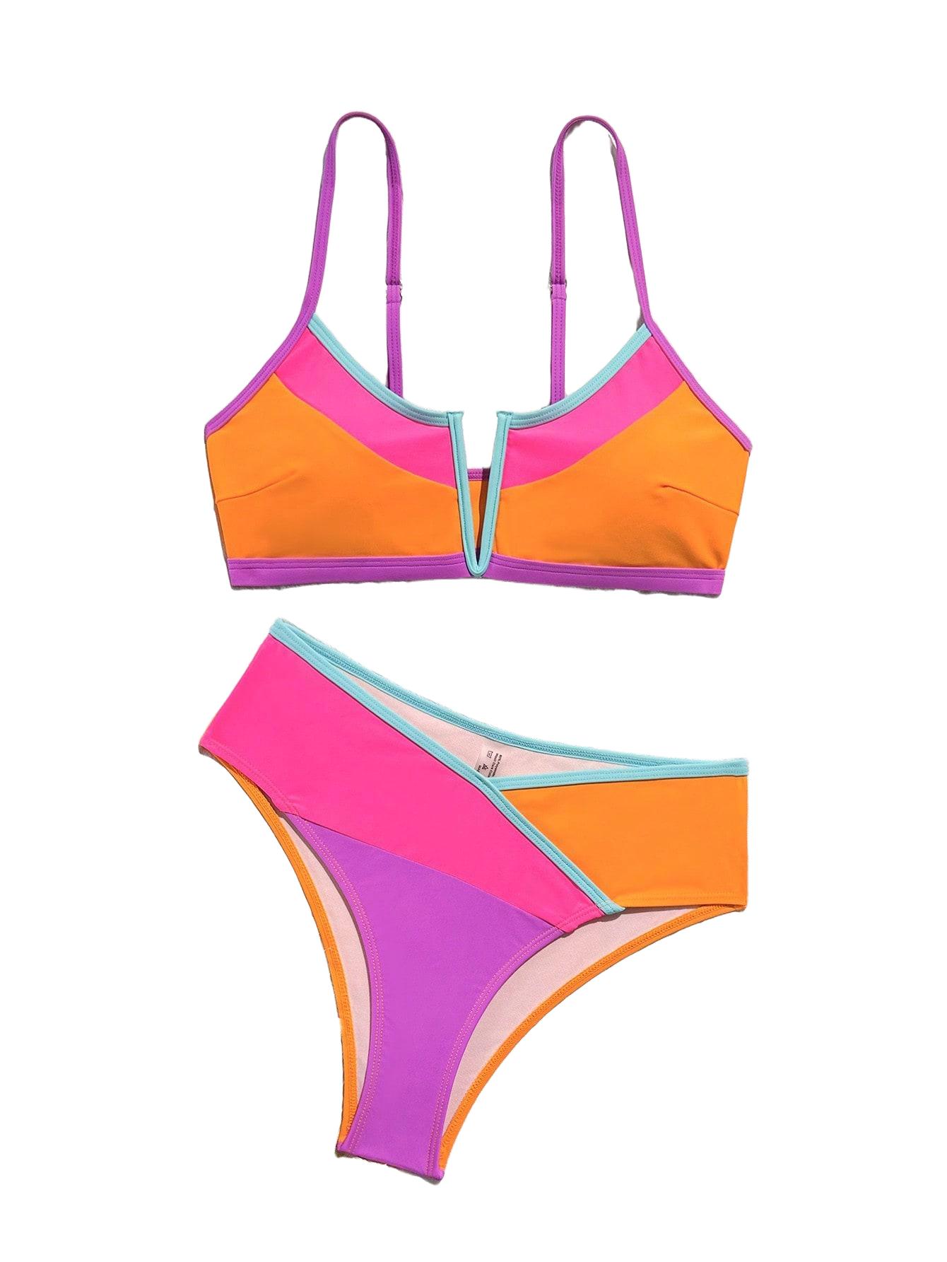 KOLOROWE DWUCZĘŚCIOWE BIKINI DAMSKIE