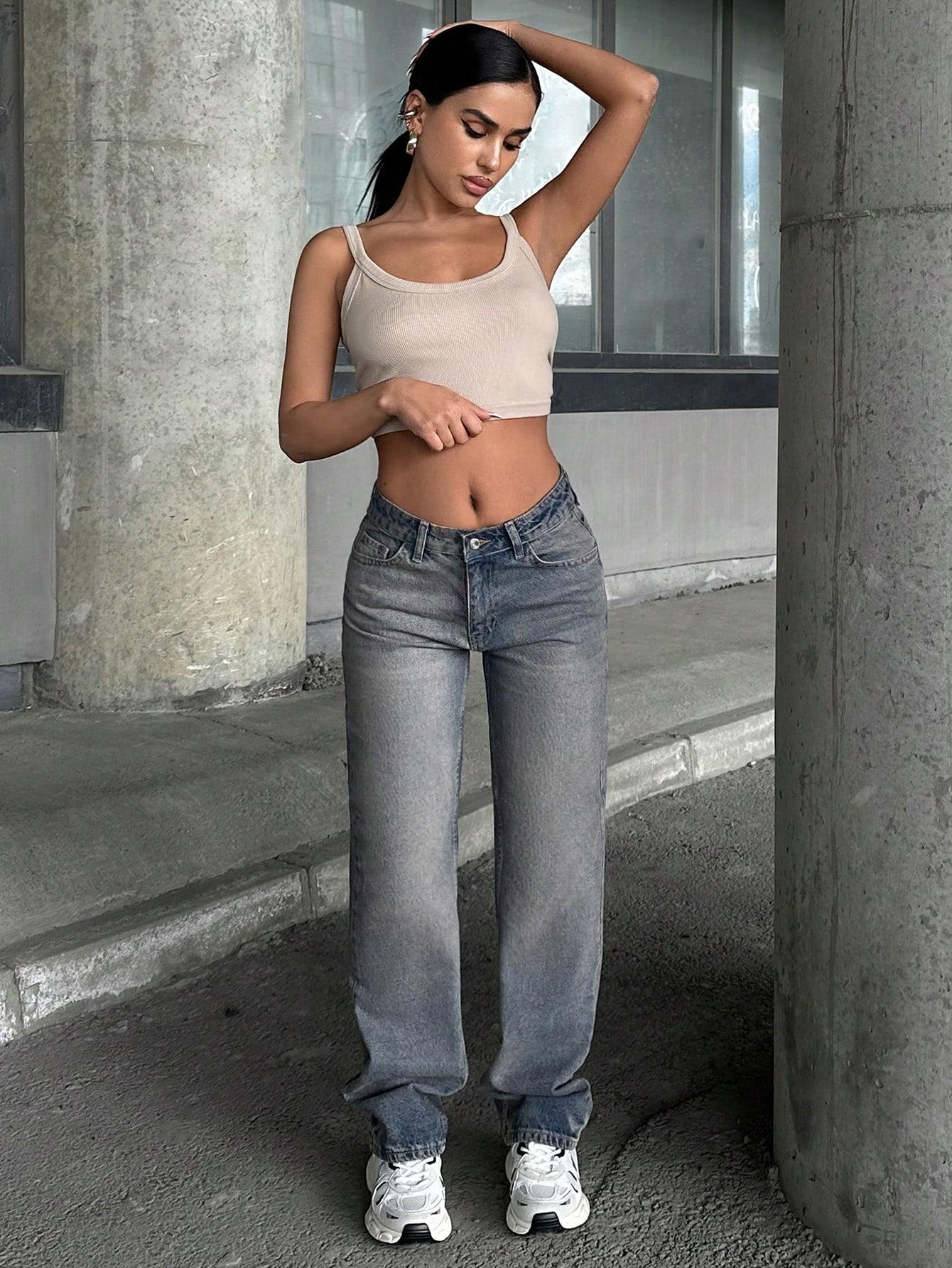 PROSTE SPODNIE JEANS