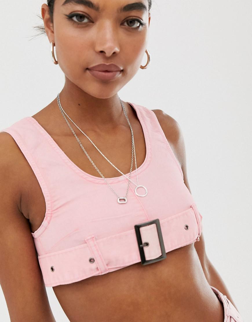 RÓŻOWY TOP JEANS