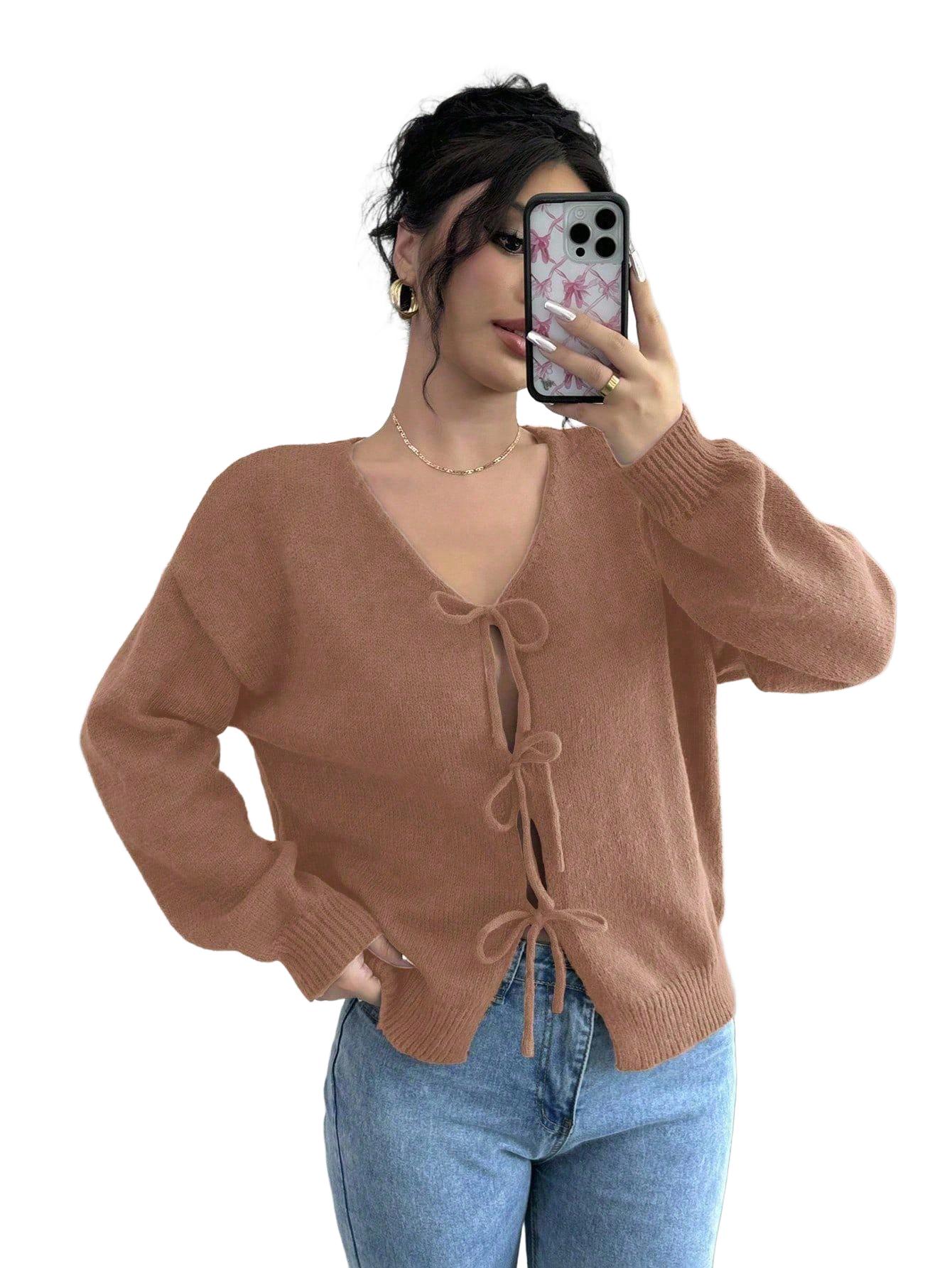 SWETER DAMSKI NARZUTKA REGULAR BEZ KOŁNIERZYKA
