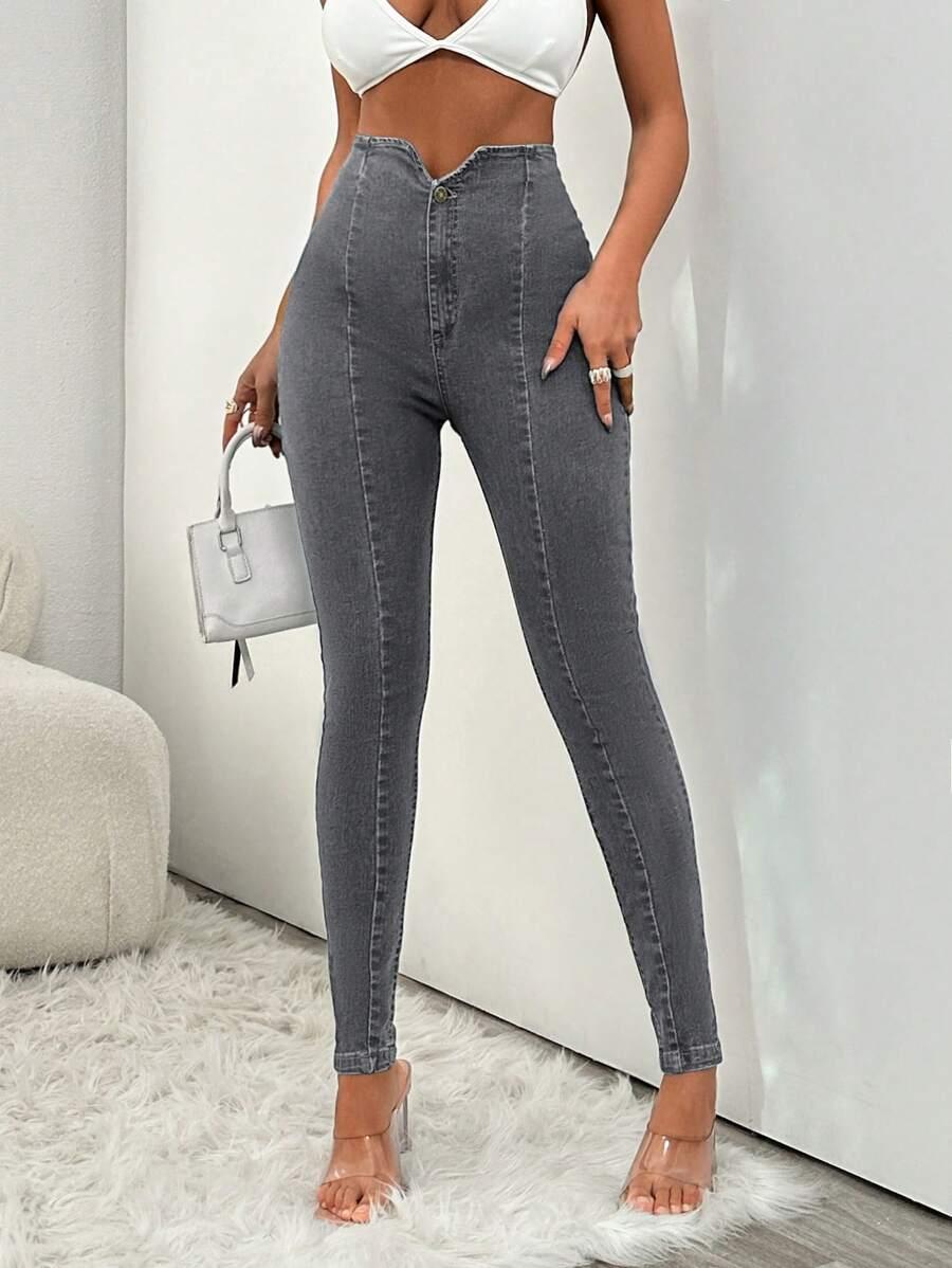szare spodnie jeans 