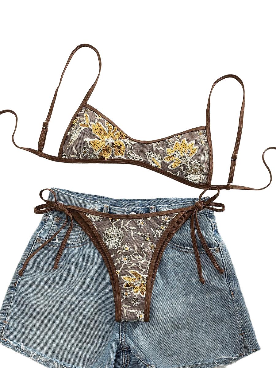 DWUCZĘŚCIOWY KOMPLET BIKINI CEKINY