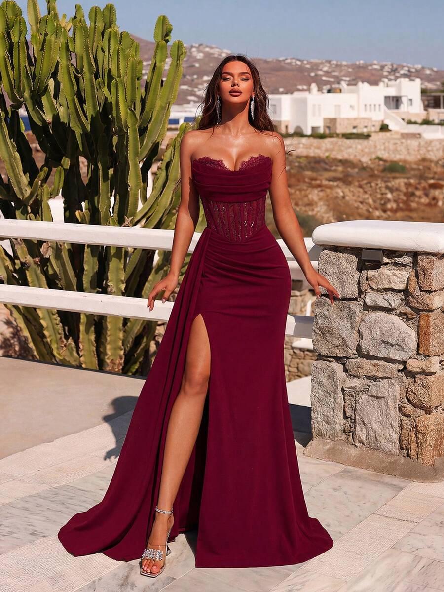 BORDOWA MAXI SUKIENKA 