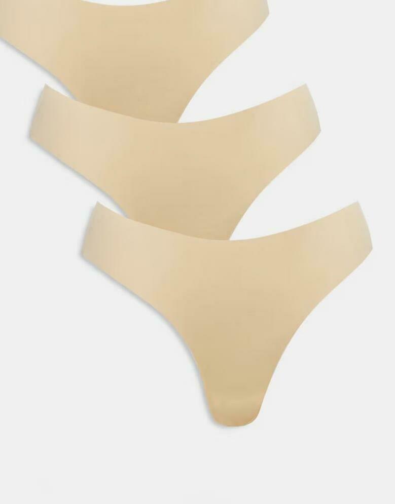 BEŻOWE GŁADKIE MAJTKI 3-PACK