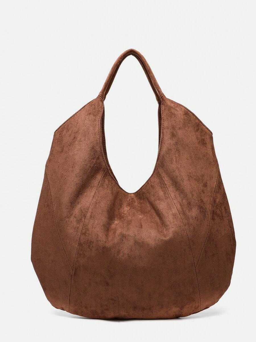 brązowa torebka shopper