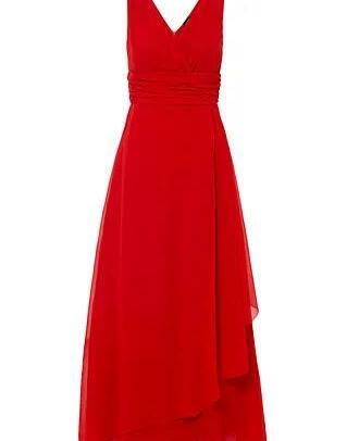 ELEGANCKA MAXI SUKIENKA V-DEKOLT ROZKLOSZOWANA ZAMEK