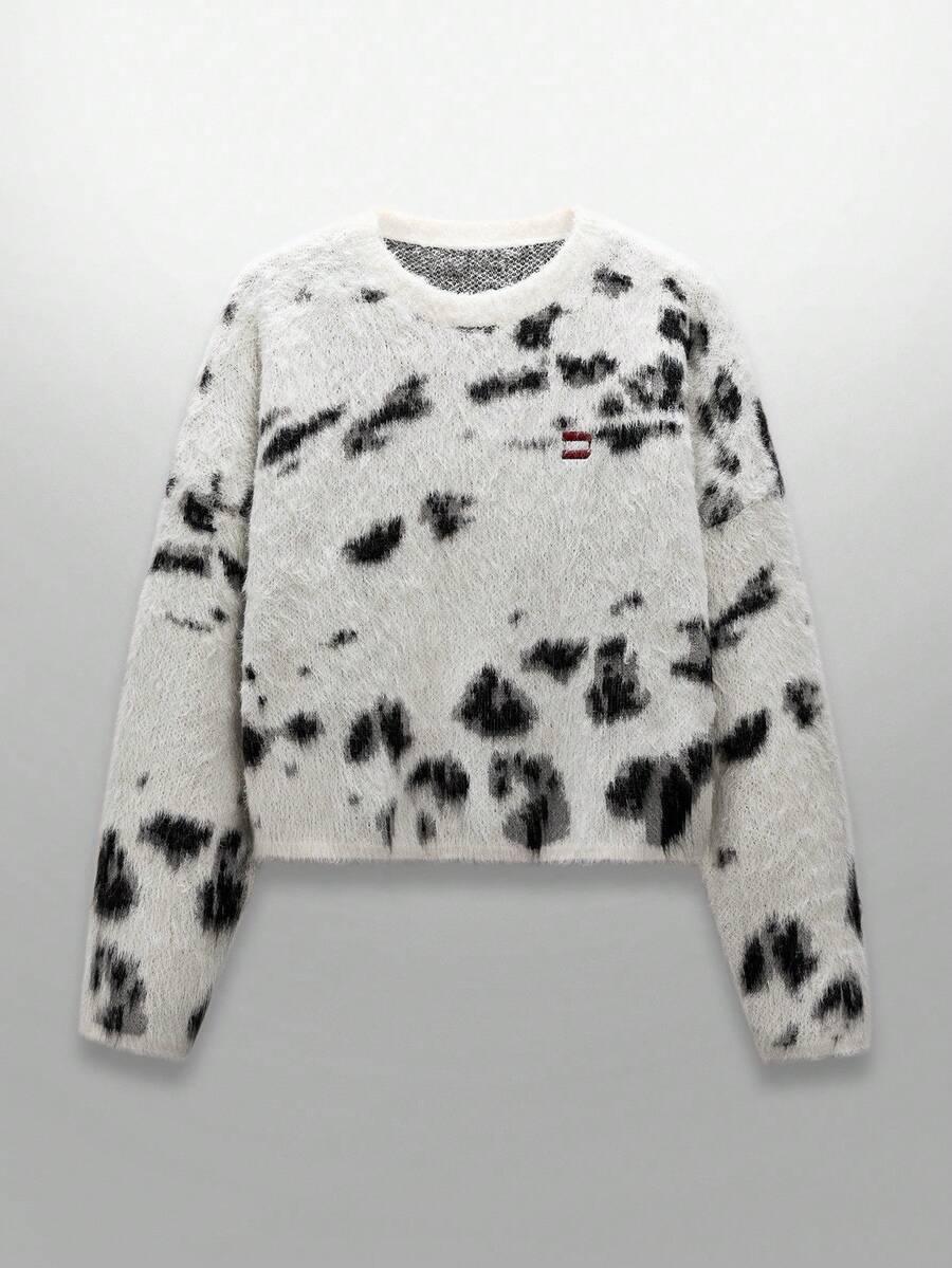dzianinowy sweter animal print