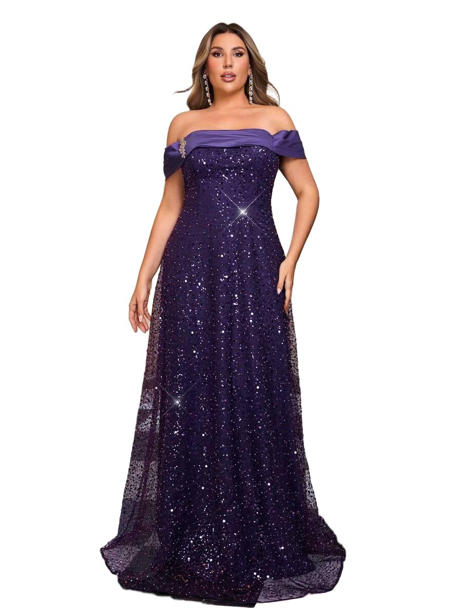 ELEGANCKA SUKIENKA MAXI Z ODKRYTYMI RAMIONAMI