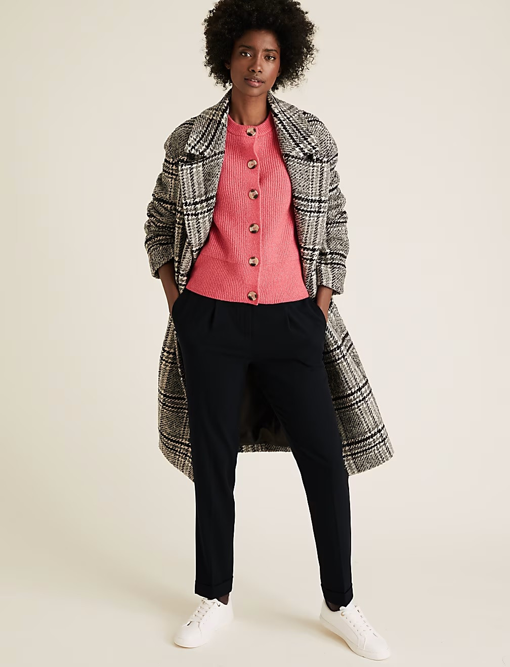 GRANATOWE SPODNIE CASUAL T59-5010-F0