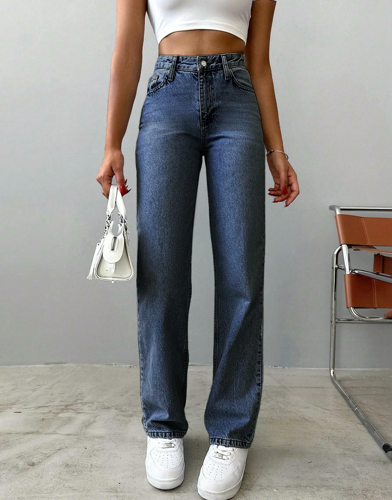 PROSTE SPODNIE JEANS WYSOKI STAN