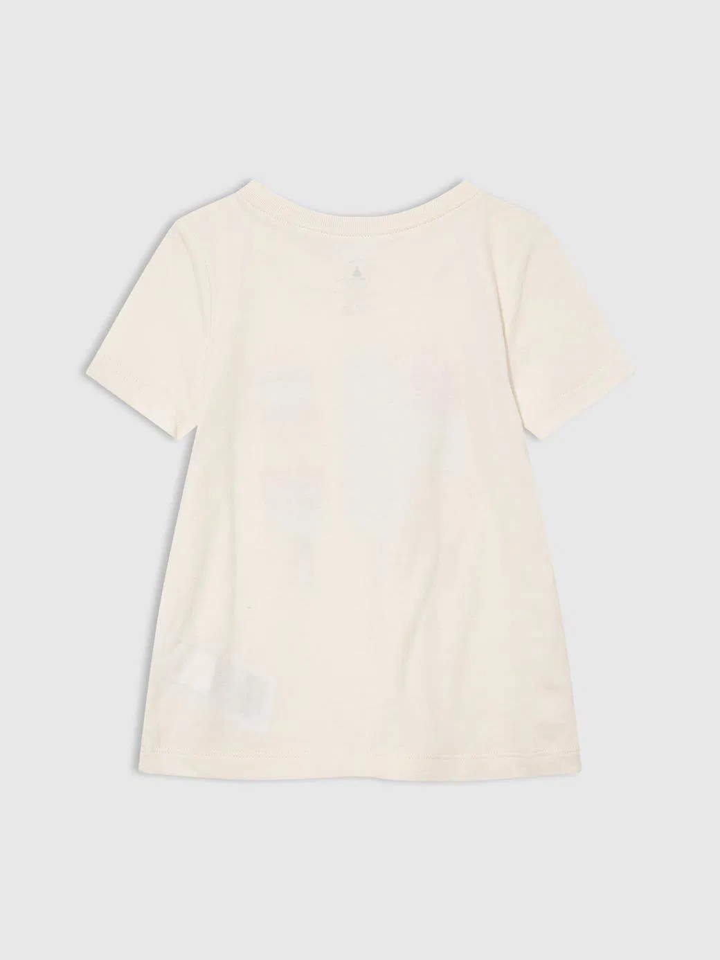 KREMOWY T-SHIRT LOGO NADRUK