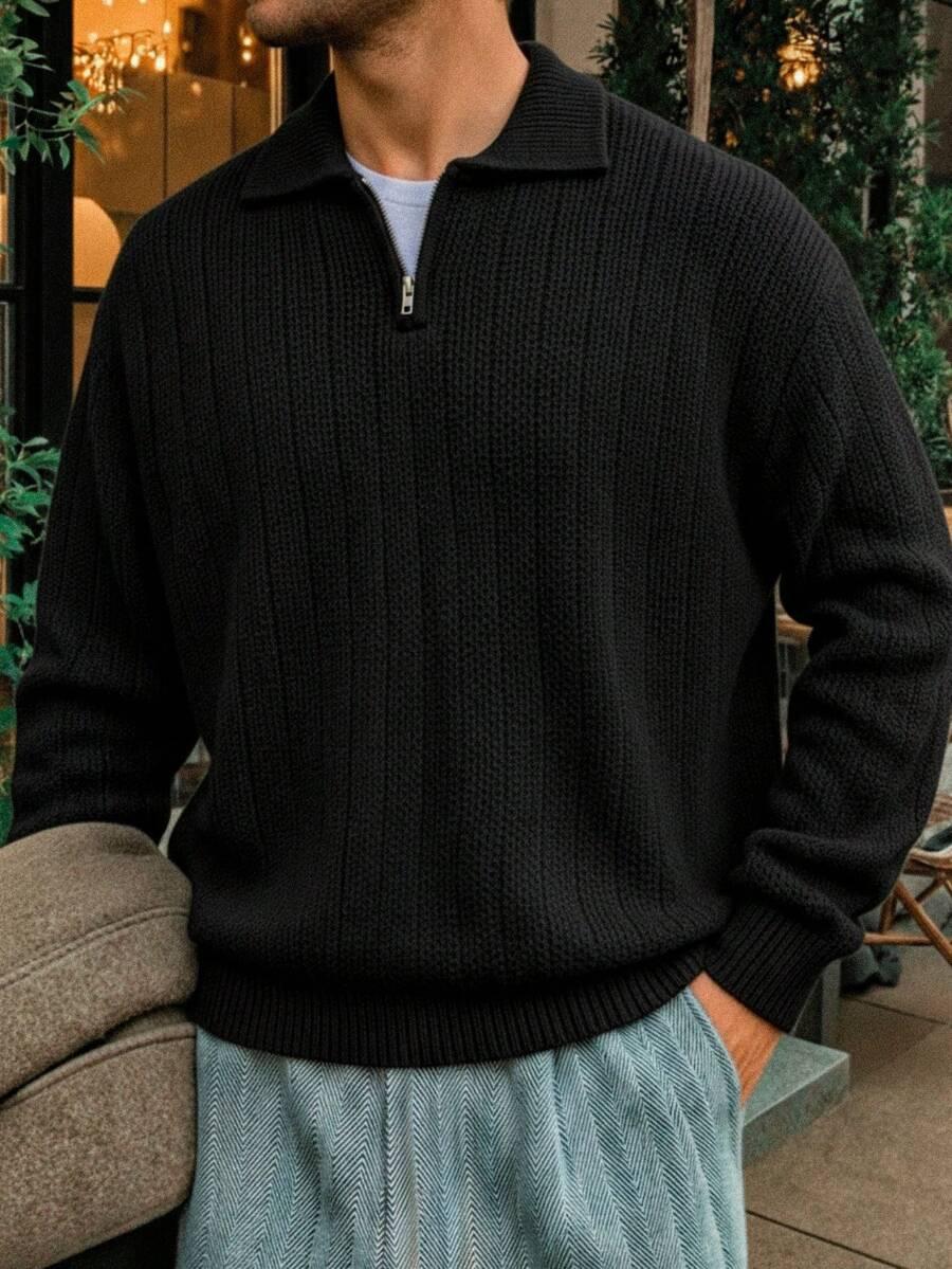 czarny sweter zamek