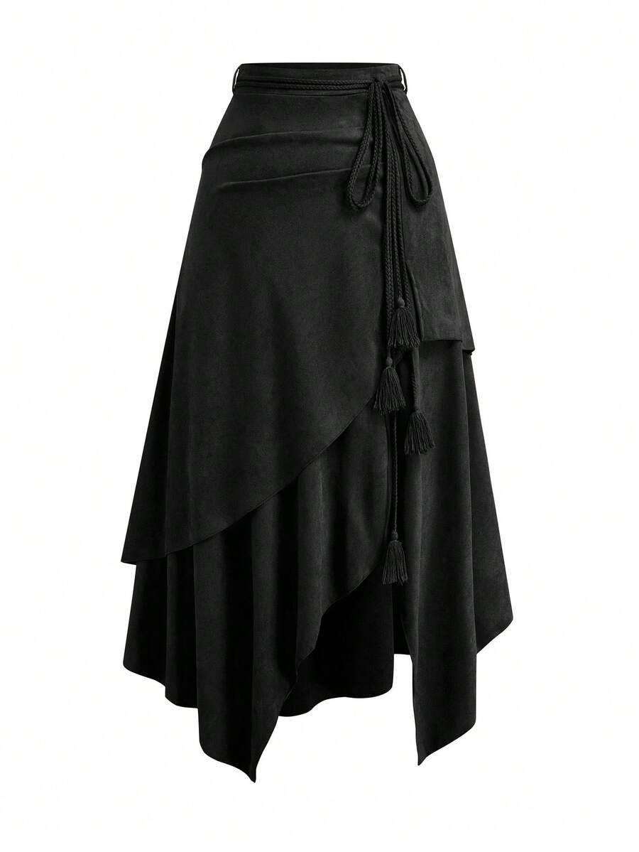 czarna asymetryczna spódnica