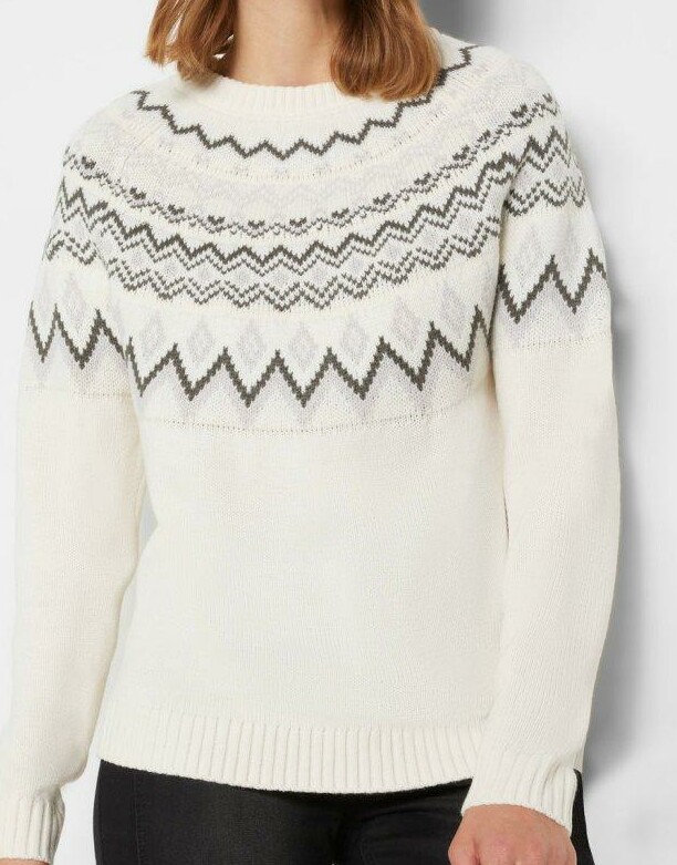 SWETER Z DEKOLTEM W NORWESKI WZÓR