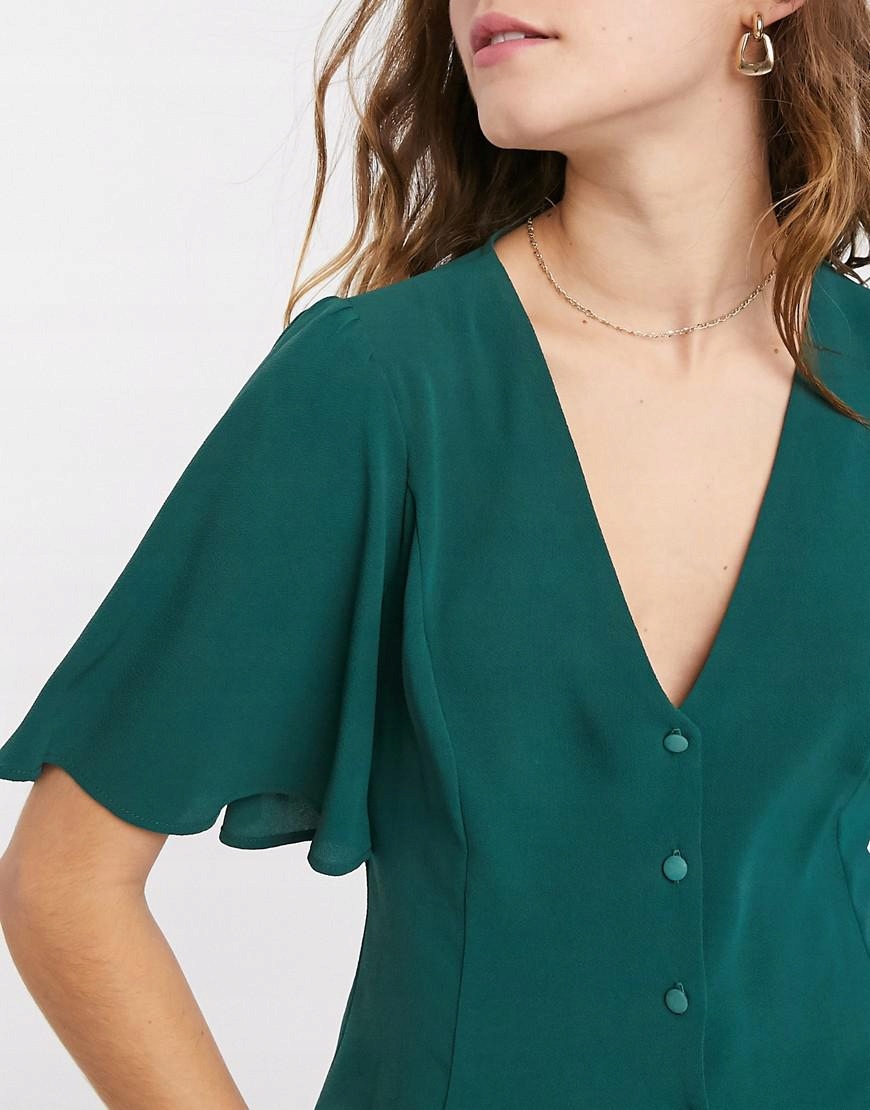 ZIELONA BLUZKA V-NECK
