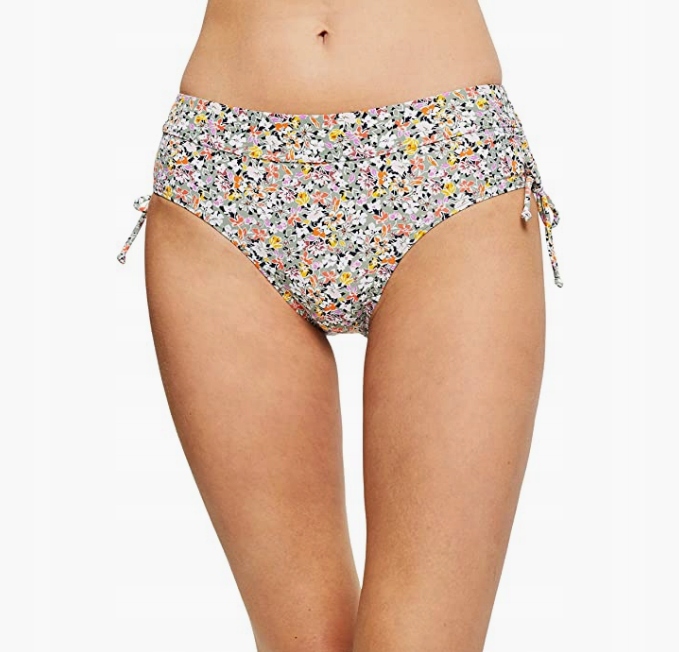 dół od bikini wzór kwiaty marszczenie