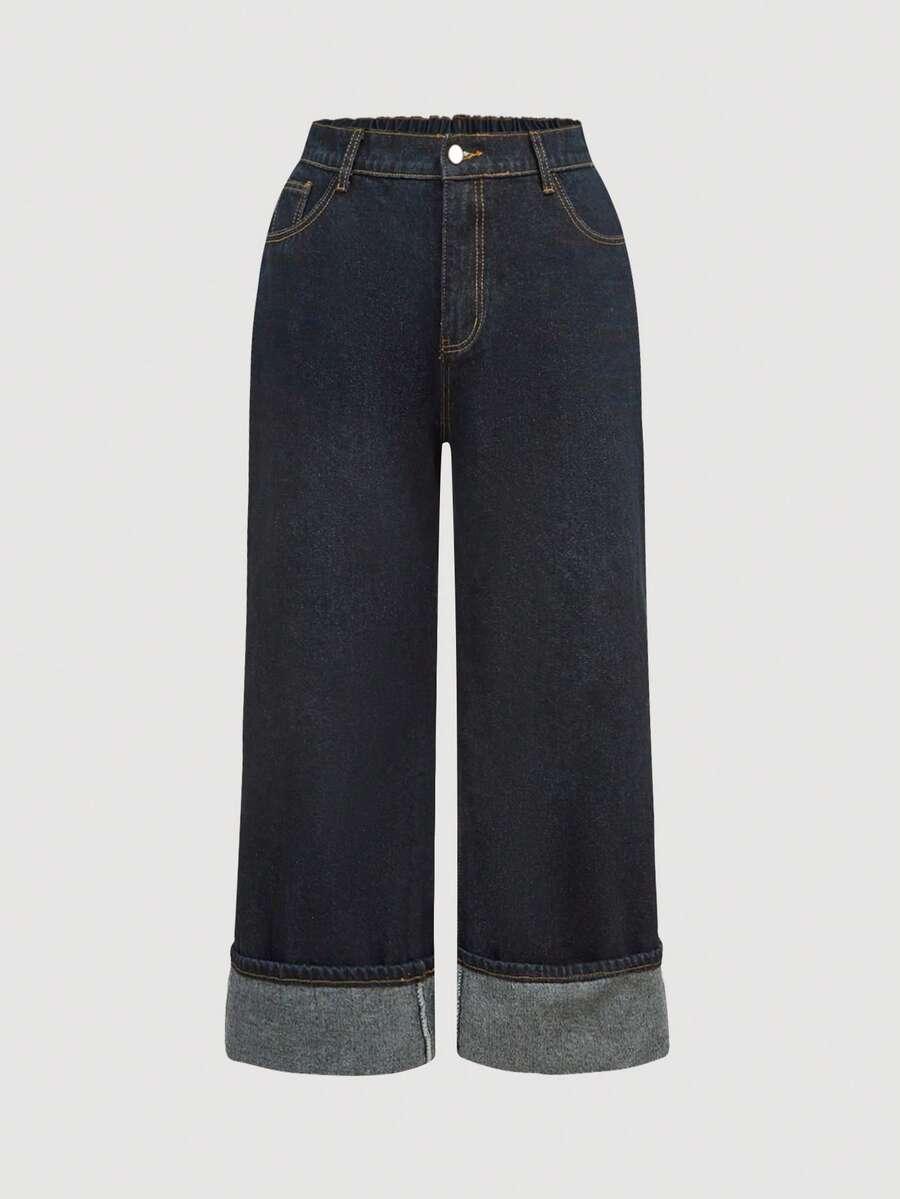 GRANATOWE SPODNIE JEANS