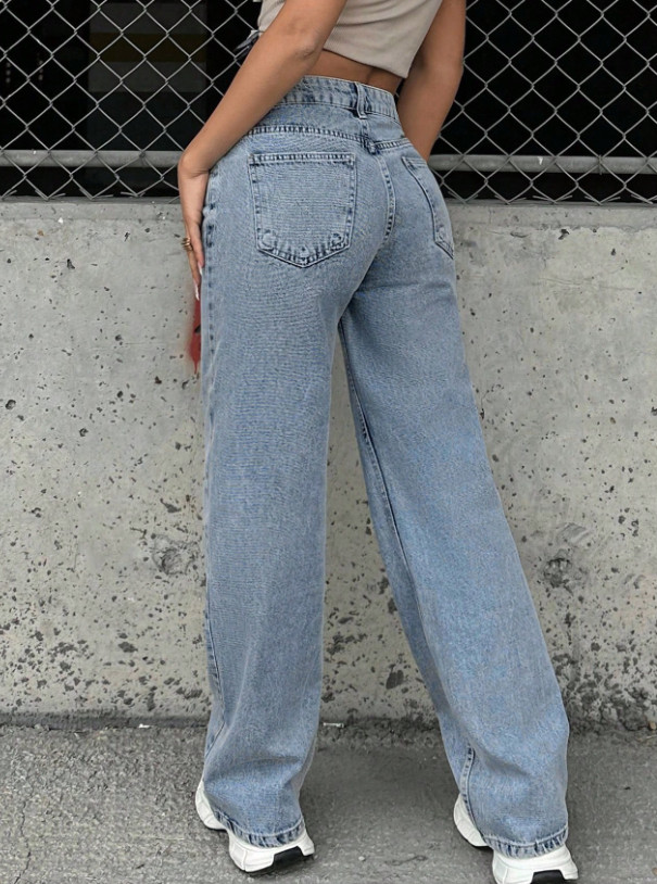 SPODNIE JEANS KIESZENIE ZAMEK