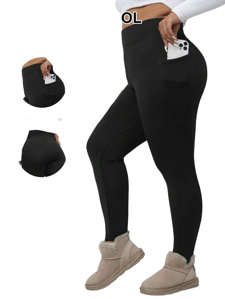 CZARNE OCIEPLANE LEGGINSY WYSOKI STAN