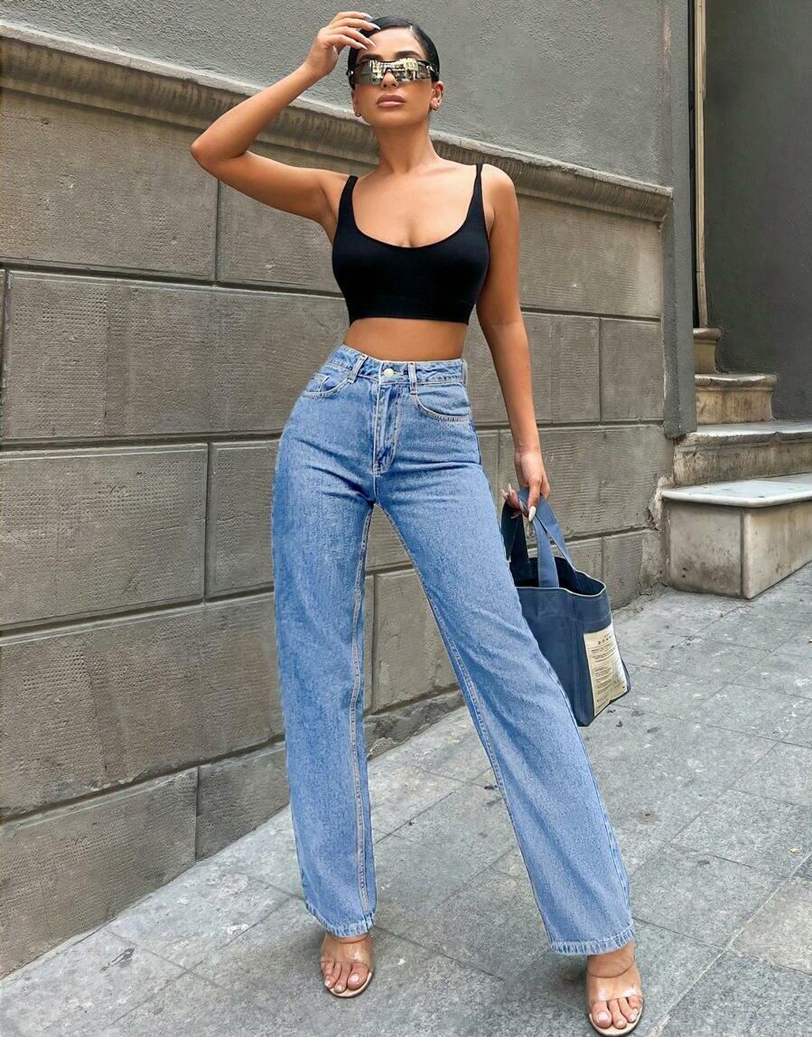 SPODNIE JEANS PROSTA NOGAWKA 