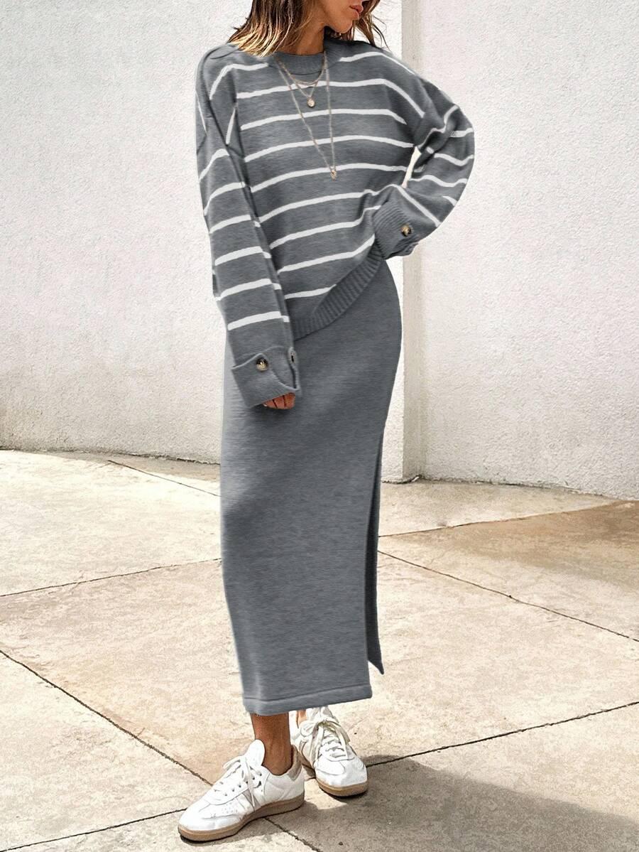 KOMPLET SWETER SPÓDNICA