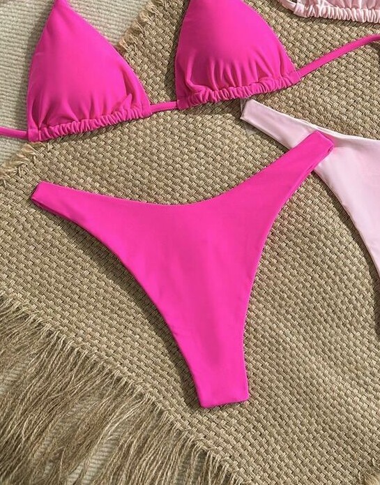 dół od bikini neon marszczenie