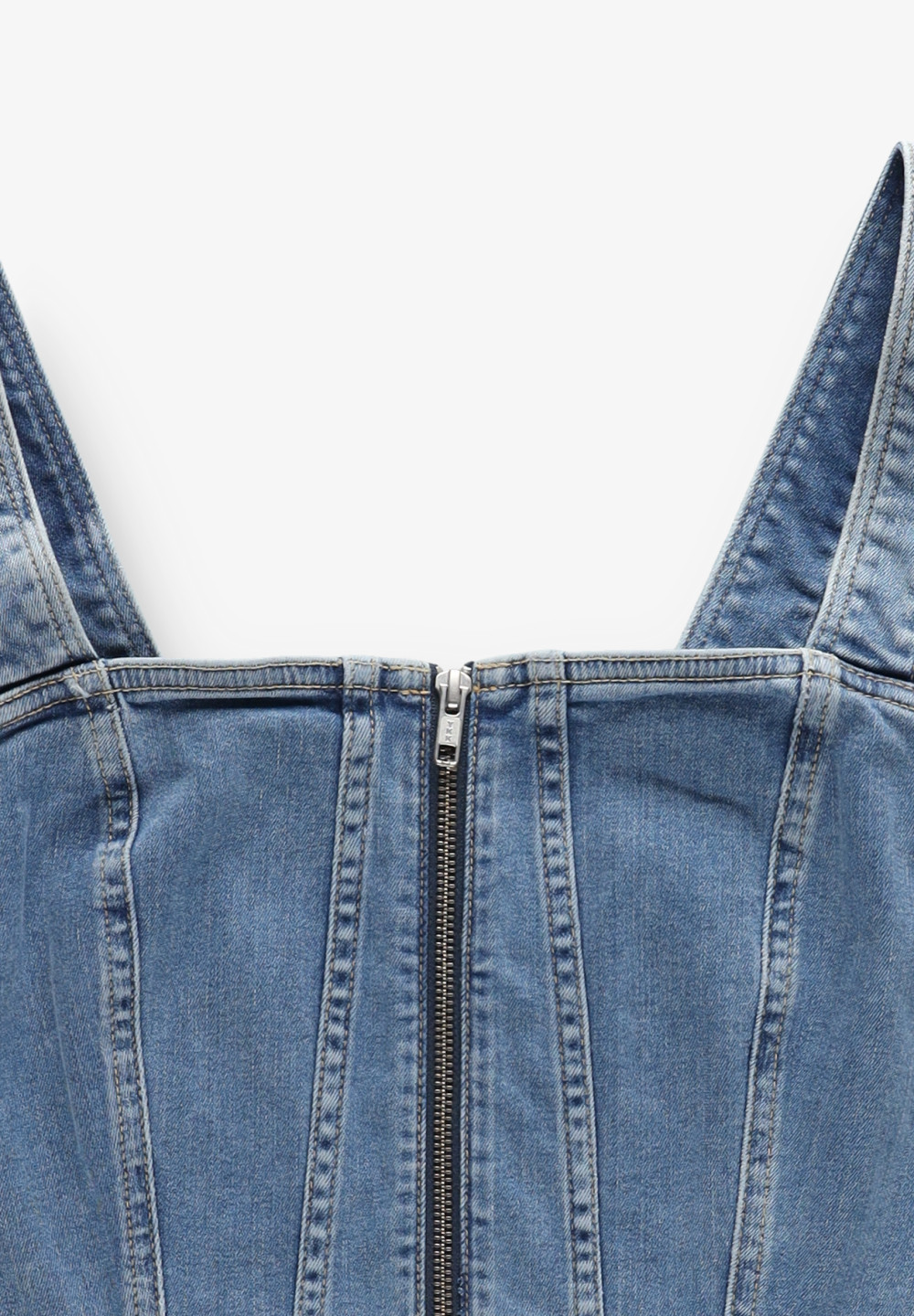 CROP TOP ZAMEK JEANS