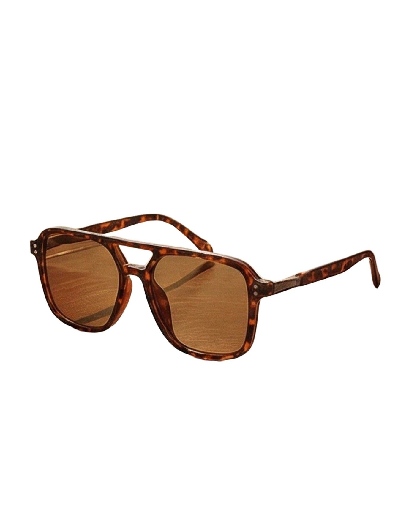 brązowe okulary animal print
