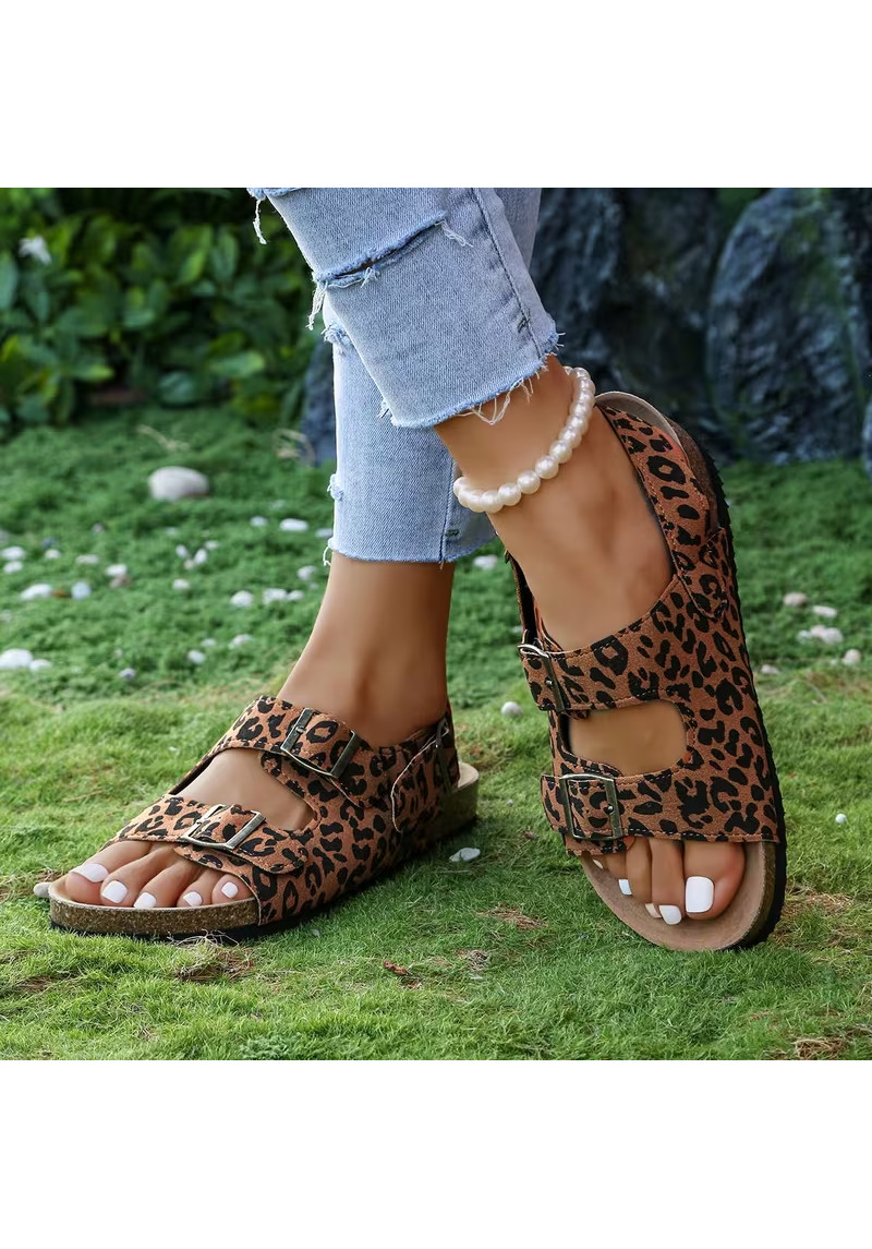 SANDAŁY ANIMAL PRINT sprzączki