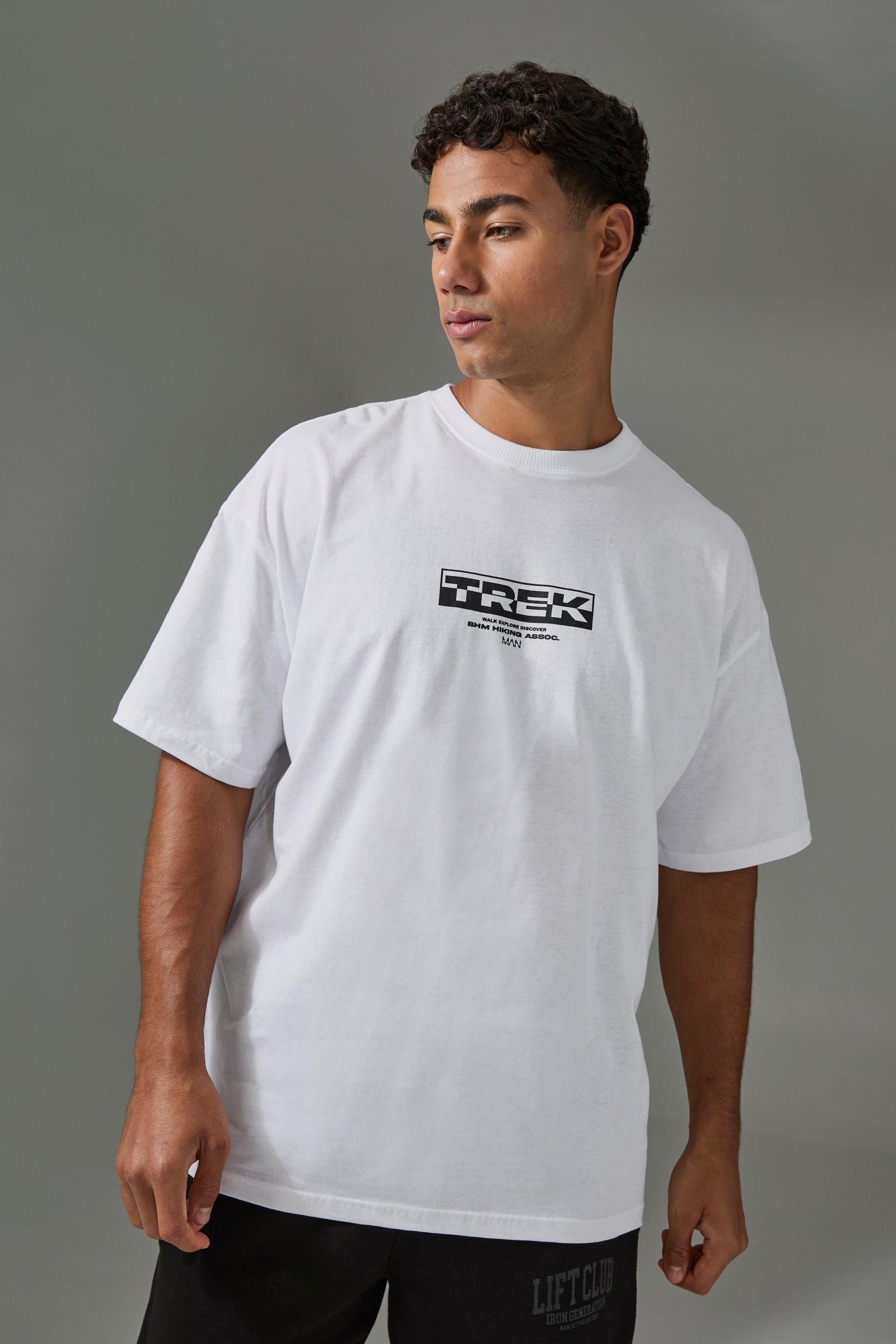 biały t-shirt oversize print 