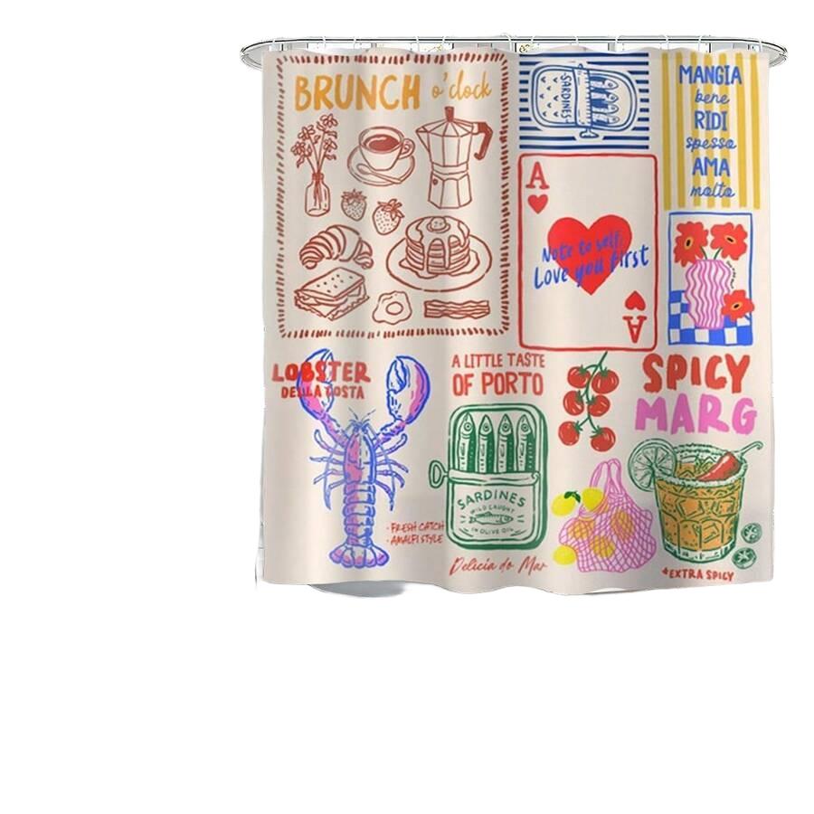KOLOROWA ZASŁONA PRYSZNICOWA  1-PACK
