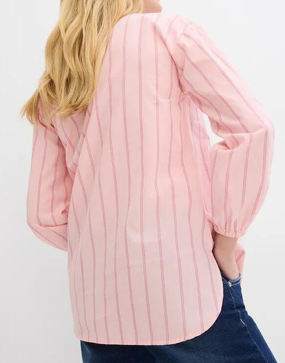 KOSZULA DAMSKA PASKI BAWEŁNA PLUS SIZE DŁUGI RĘKAW