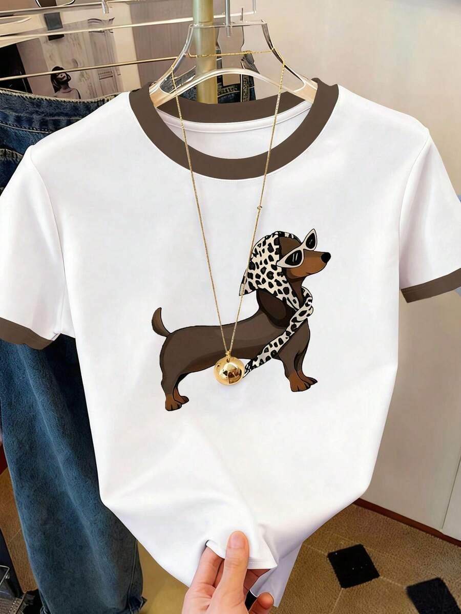 biały t-shirt wzór