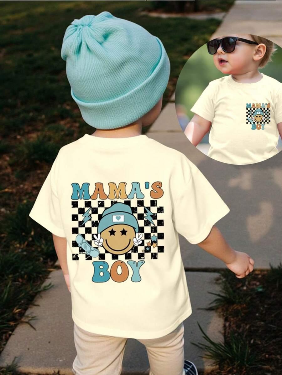 BEŻOWY T-SHIRT NADRUK