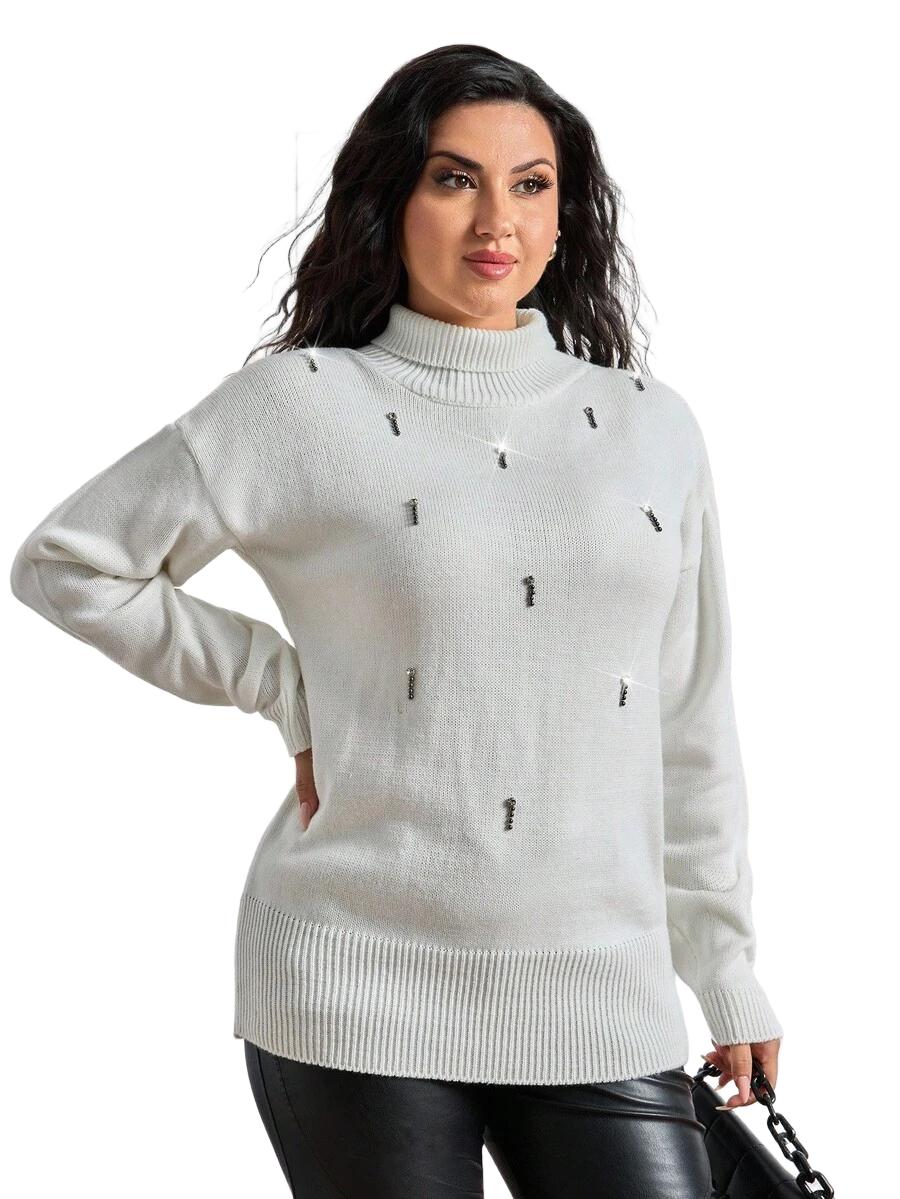 SWETER Z GOLFEM ZE ZDOBIENIEM