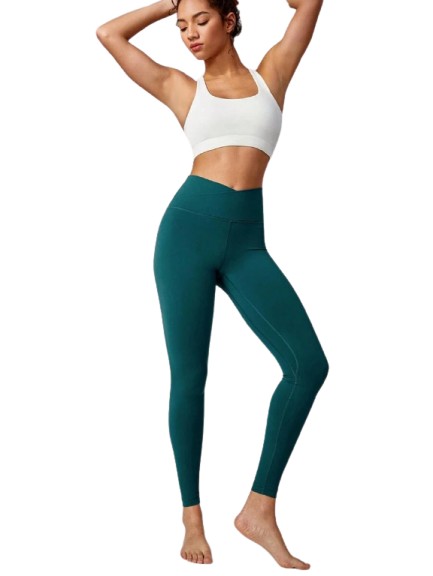ZIELONE LEGGINSY WYSOKI STAN