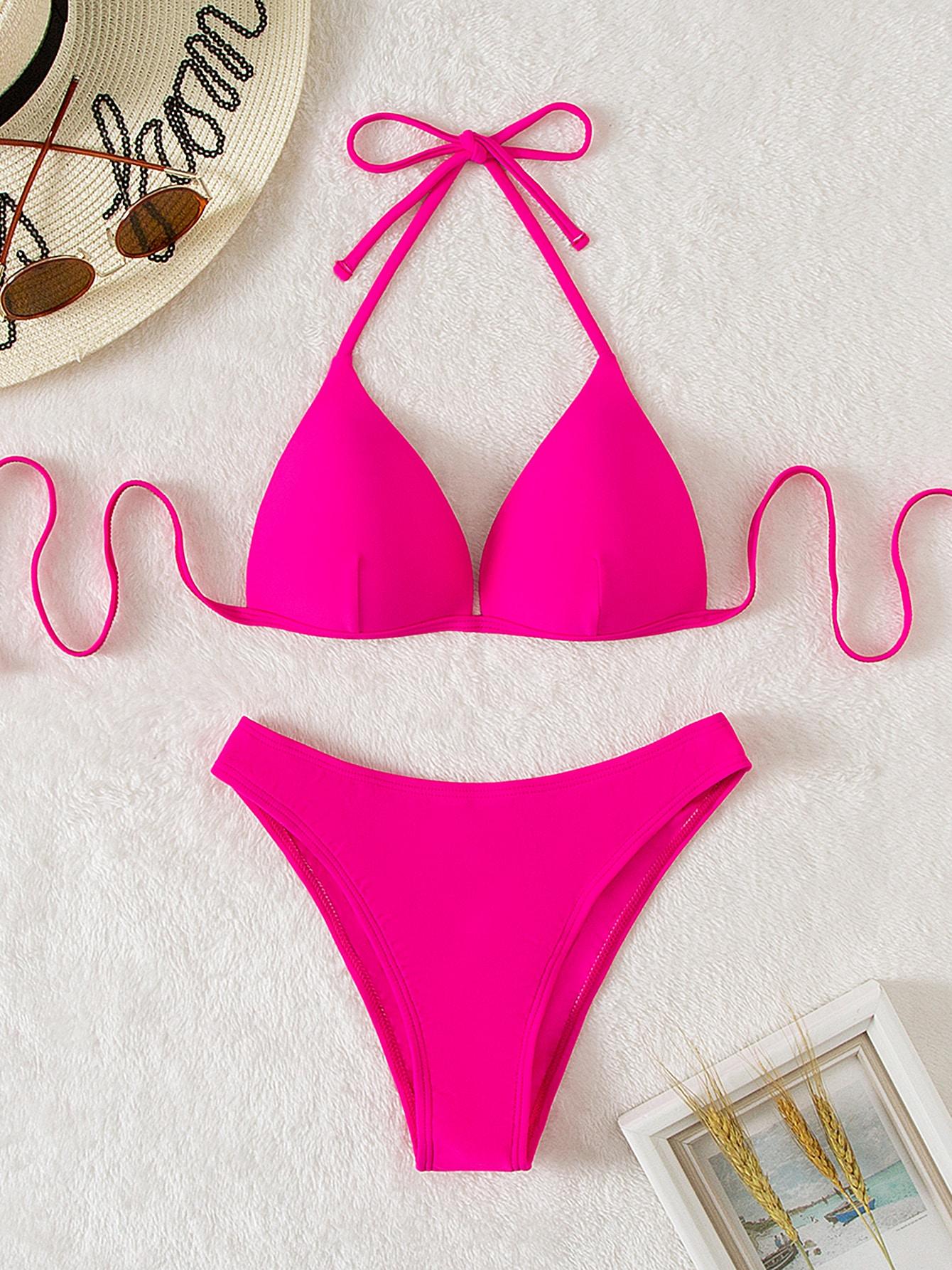 RÓŻOWE DWUCZĘŚCIOWE BIKINI 