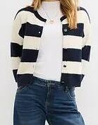 rozpinany sweter w paski