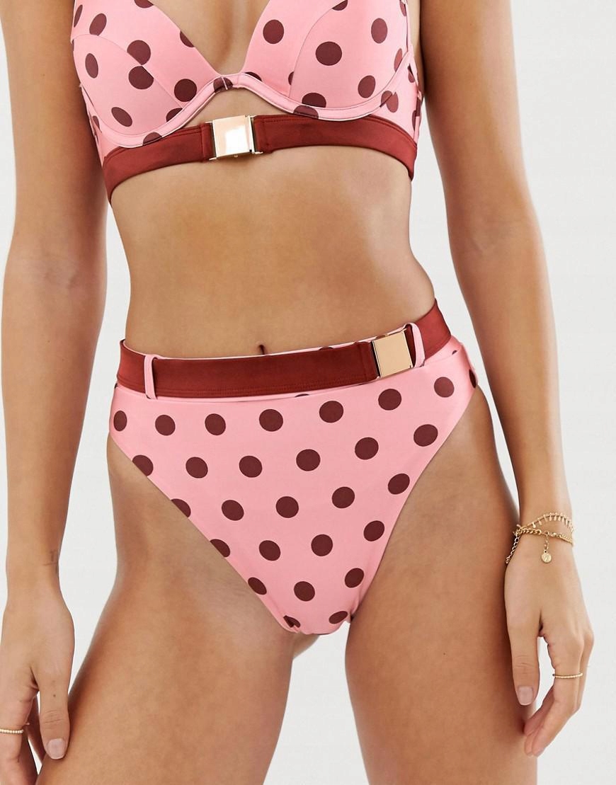 dół od bikini print groszki kontrast