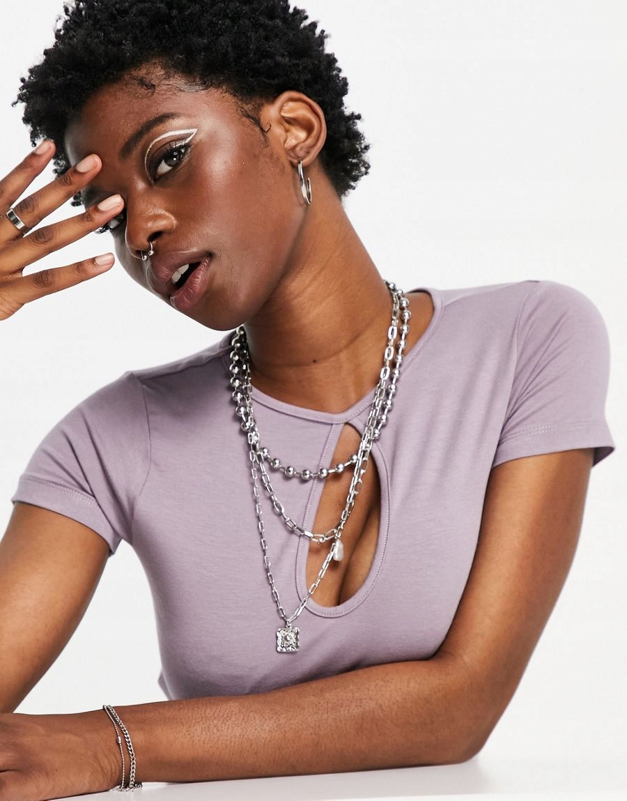 fioletowy top wycięcie